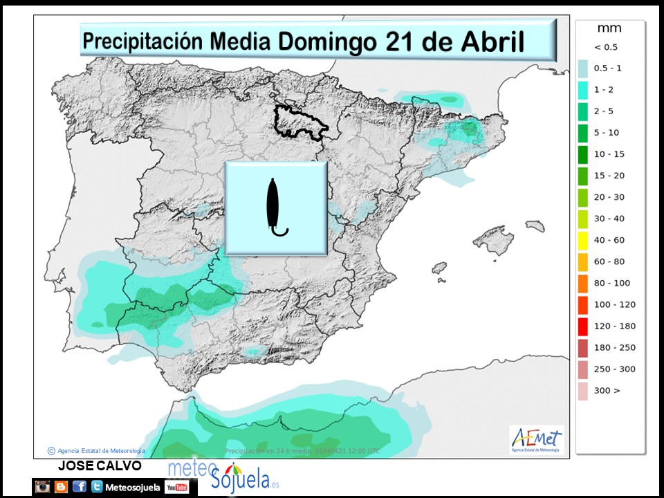 Precipitación Media según AEMET. Meteosojuela La Rioja