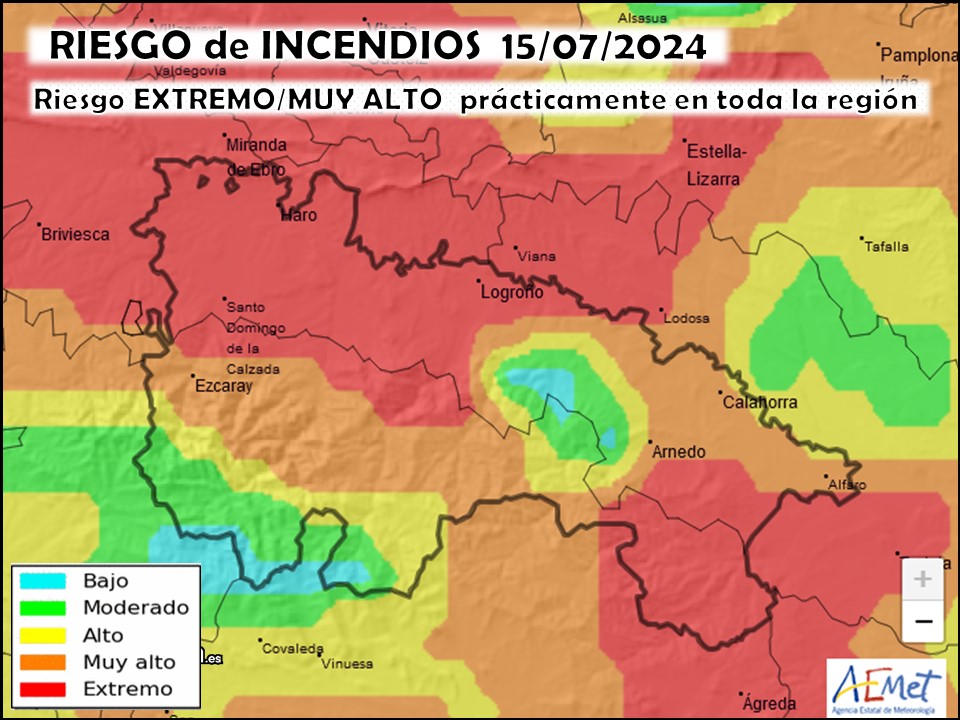 Riesgo de Incendios en La Rioja. AEMET