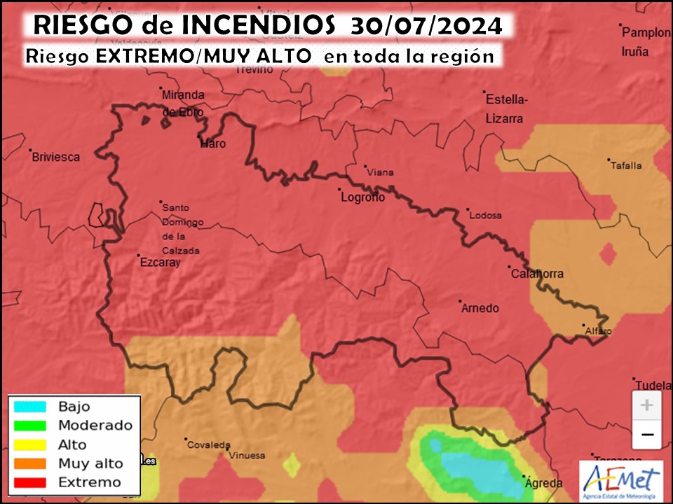 Riesgo de Incendios en La Rioja.
