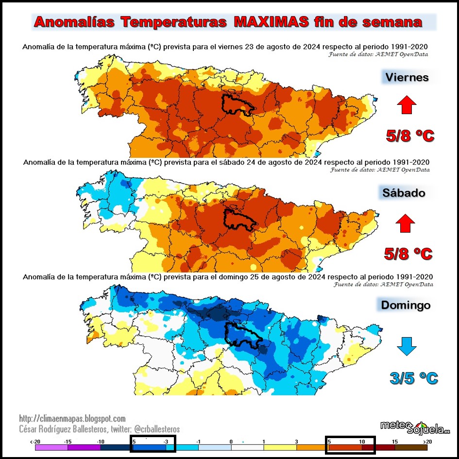 Anomalías en las Temperaturas Máximas