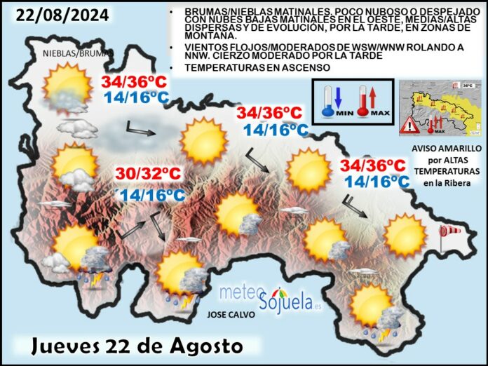 Mapa del tiempo en La Rioja. Meteosojuela Mapa del tiempo en La Rioja. Meteosojuela
