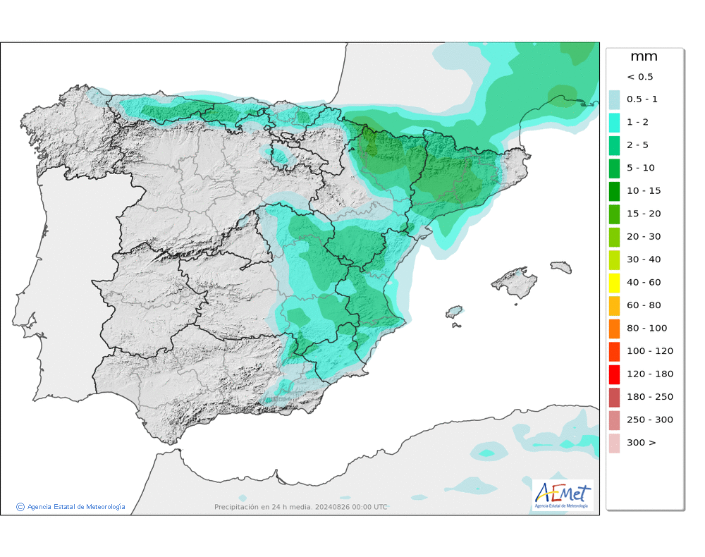 Precipitación Media según AEMET. 25 Meteosojuela La Rioja
