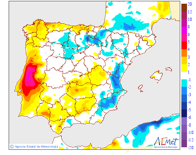 Variación de temperaturas máximas AEMET 23 Meteosojuela