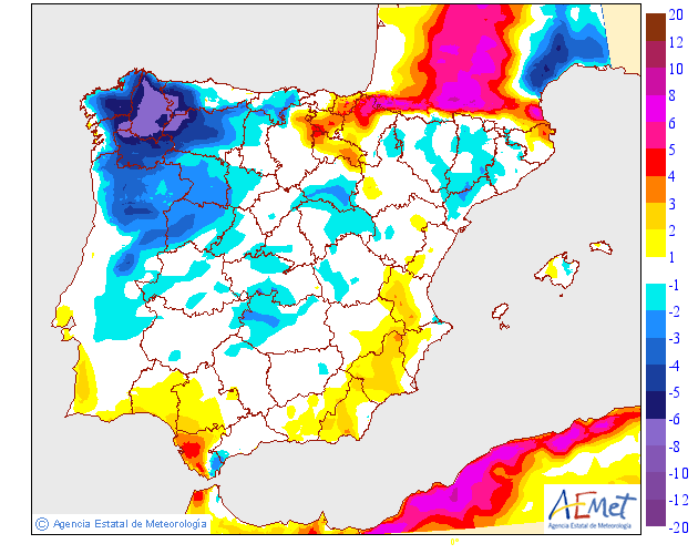 Variación de temperaturas máximas AEMET 24 Meteosojuela