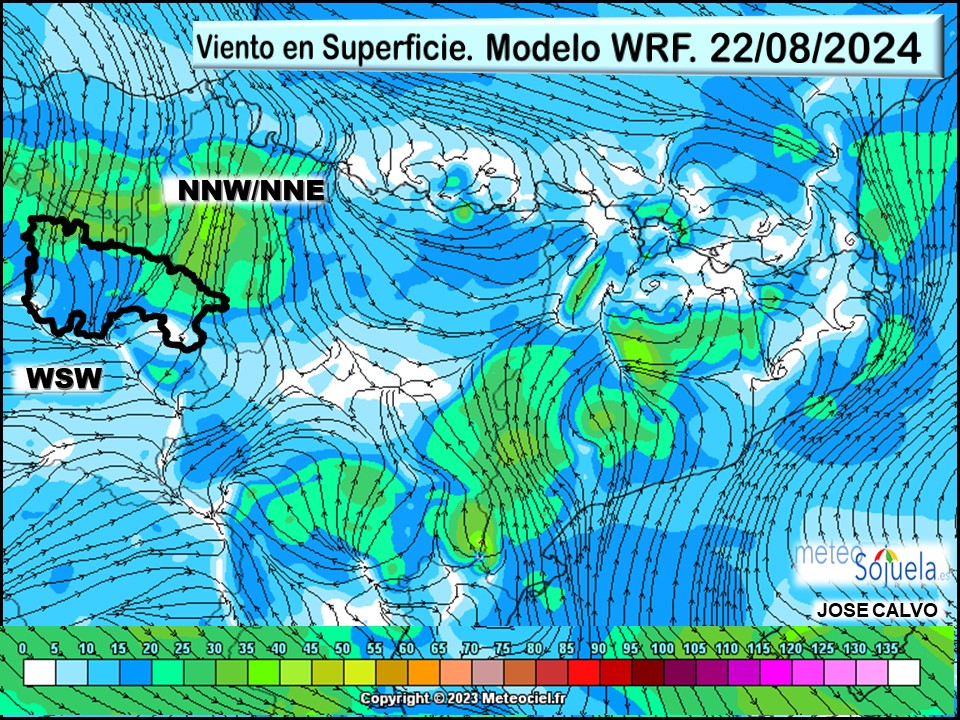 Viento en Superficie Modelo WRF Meteosojuela. 1