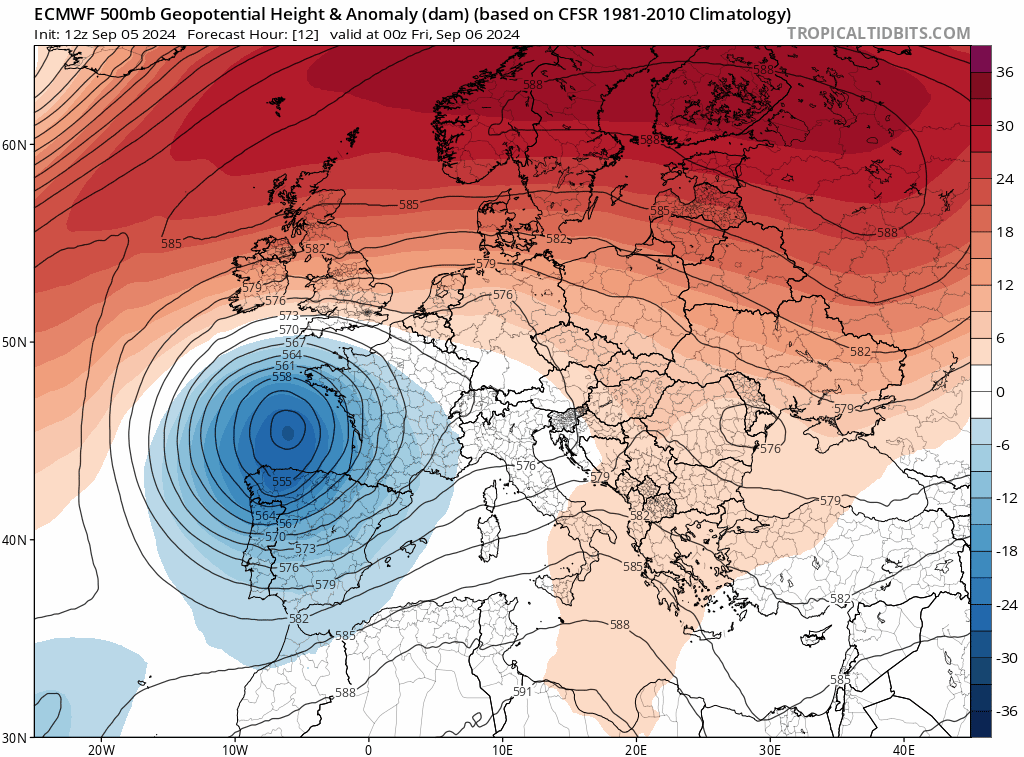 Animación Modelos de Altura de Geopotencial a 500hPa GFS Europa. Meteosojuela La Rioja
