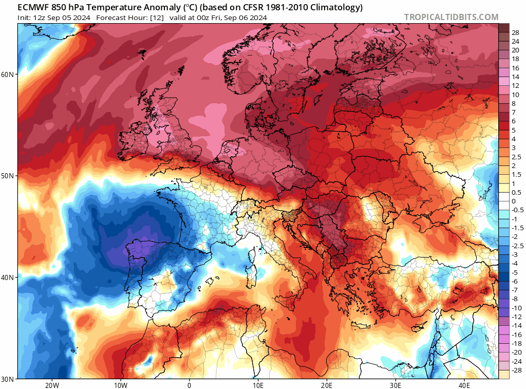 Animación de anomalías de temperaturas 850hPa .Meteosojuela La Rioja