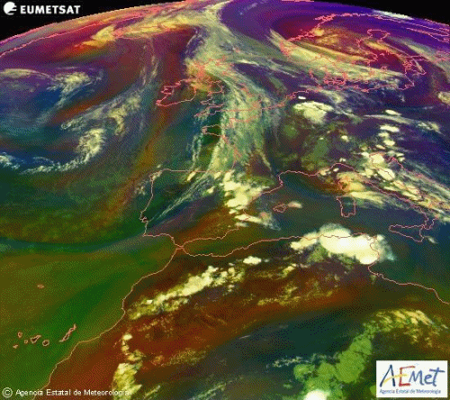 Animación de imágenes del satélite Mteosat