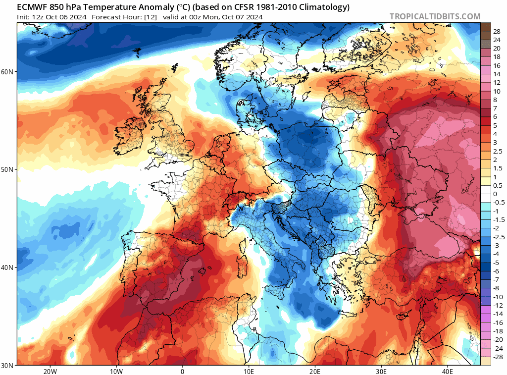 Animación de anomalías de temperaturas 850hPa .Meteosojuela La Rioja