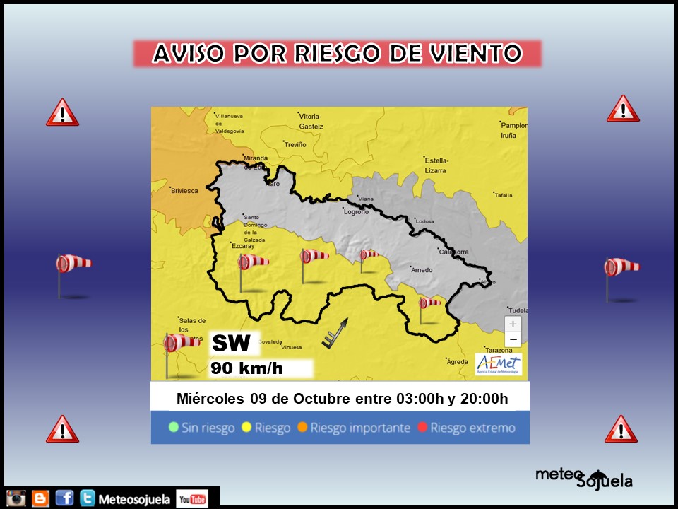 Aviso Amarillo por Viento en la Ibérica