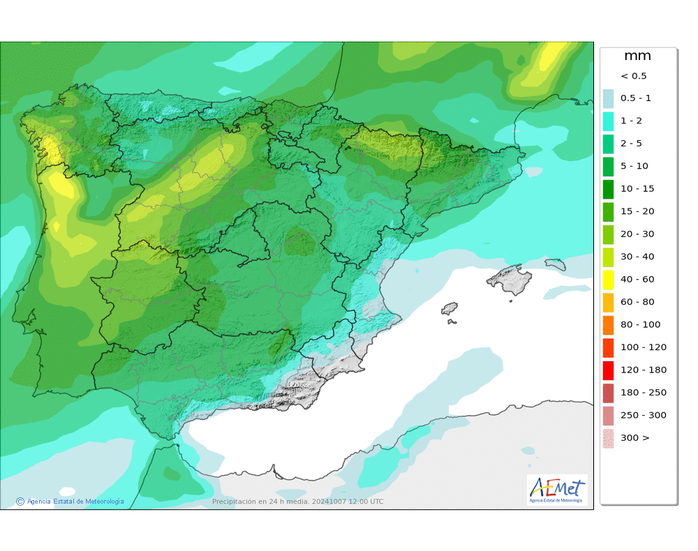 Precipitación Media según AEMET. 07 Meteosojuela La Rioja