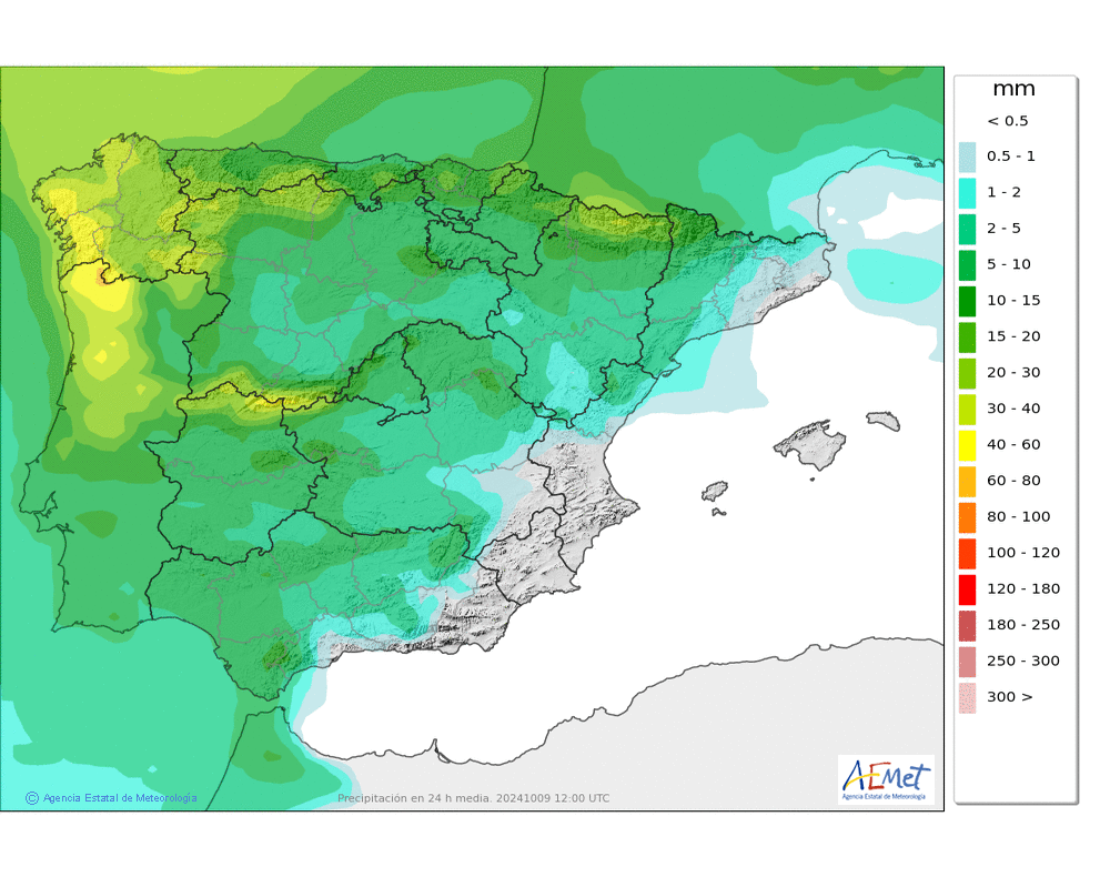 Precipitación Media según AEMET.09 Meteosojuela La Rioja