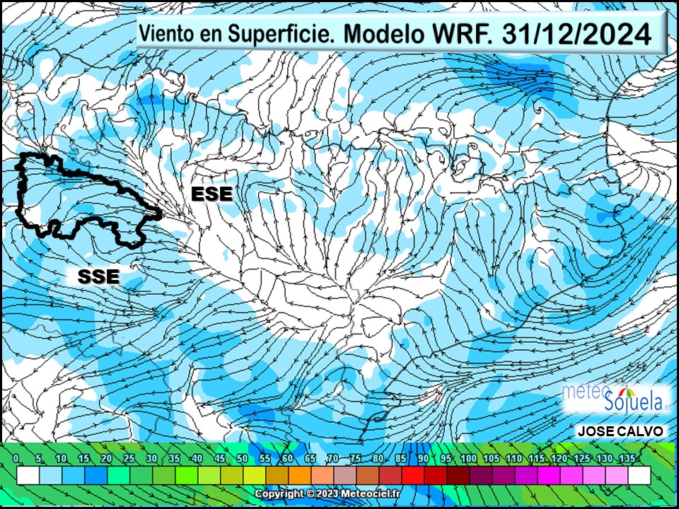 Viento en Superficie Modelo WRF Meteosojuela. 2