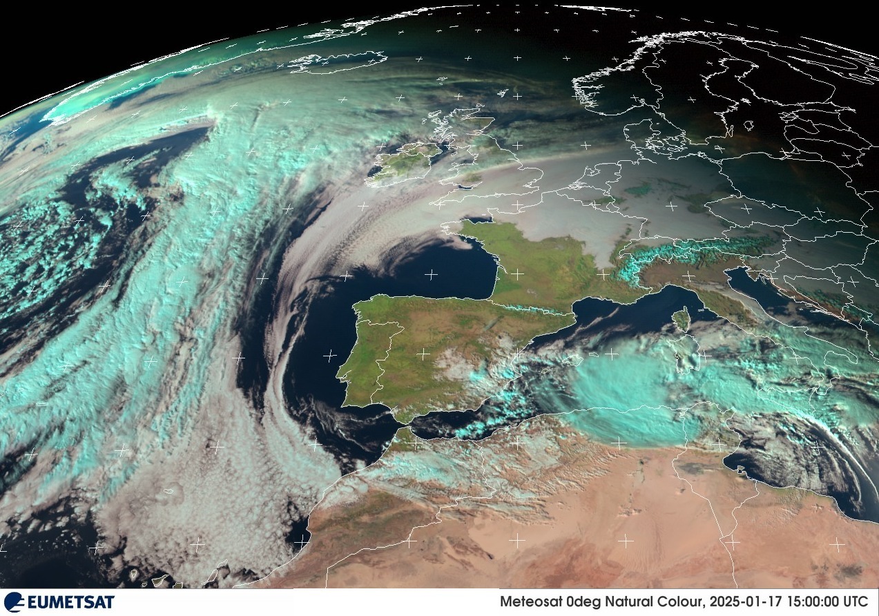 Altas presiones sobre la península y borrasca en el Mediterráneo