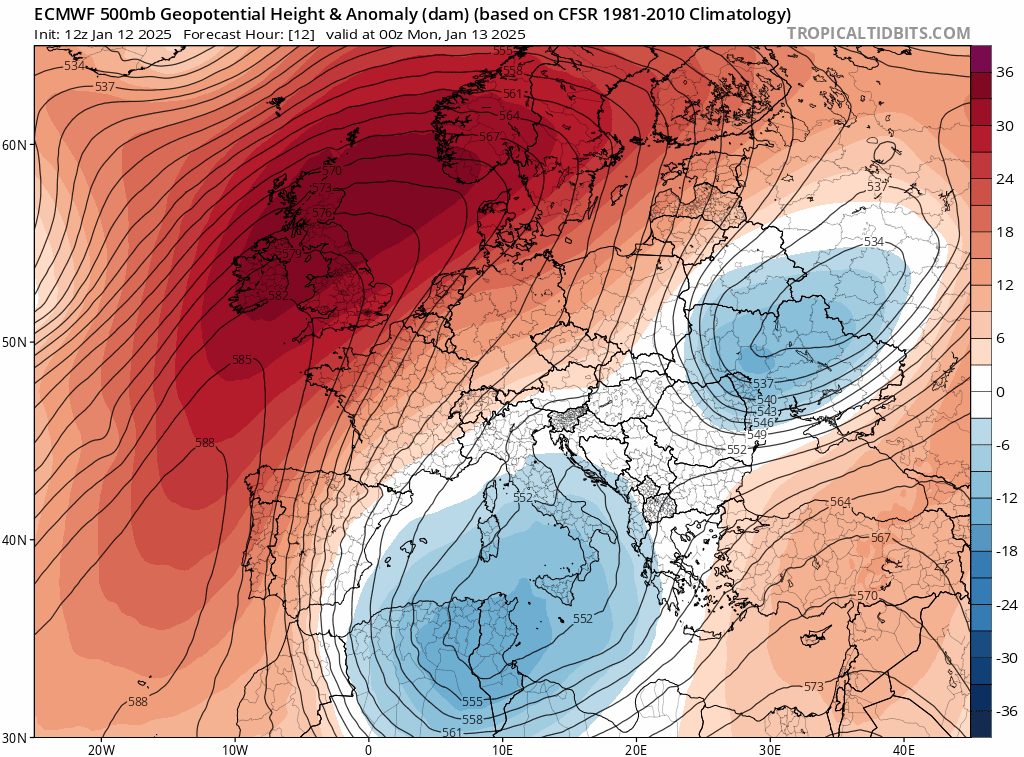 Animación Modelos de Altura de Geopotencial a 500hPa GFS Europa. Meteosojuela La Rioja