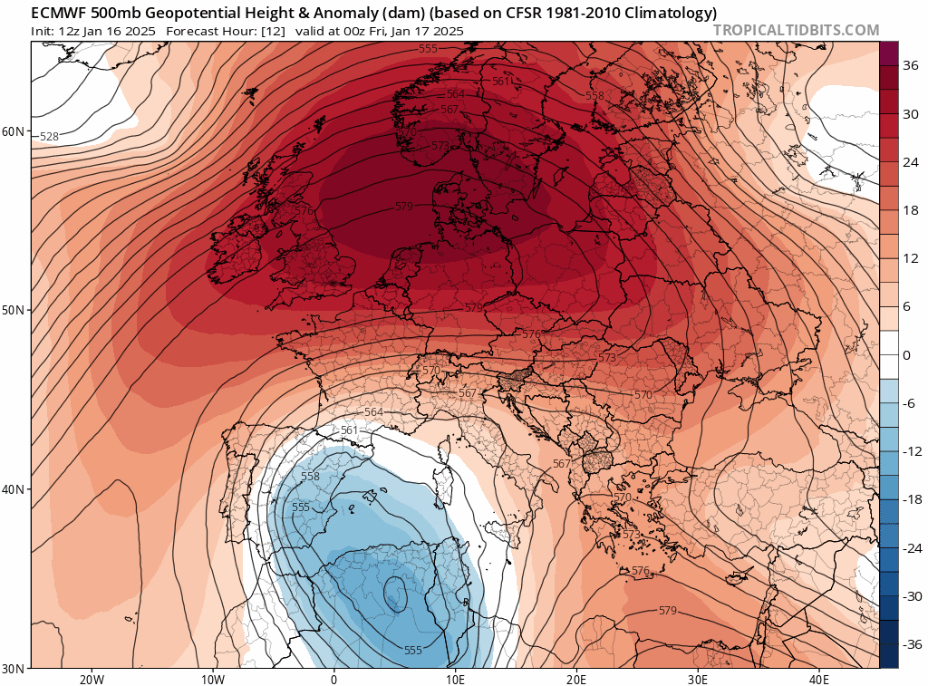 Animación Modelos de Altura de Geopotencial a 500hPa GFS Europa. Meteosojuela La Rioja