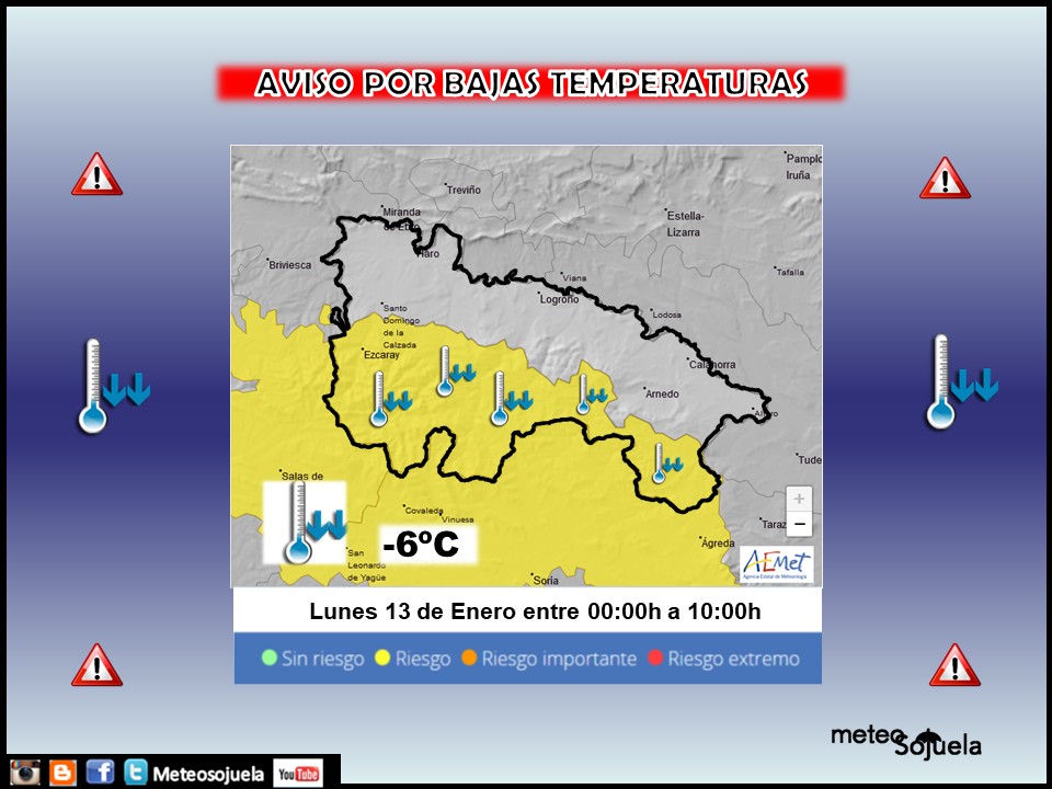 Aviso Amarillo por Bajas Temperaturas en la Ibérica