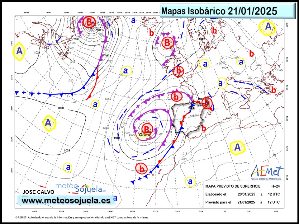 Mapa Isobárico La Rioja. Meteosojuela