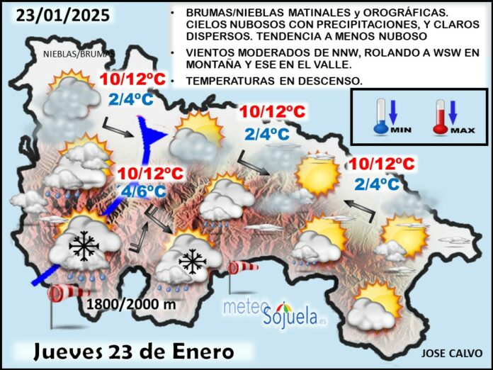 Mapa del tiempo en La Rioja. Meteosojuela Mapa del tiempo en La Rioja. Meteosojuela