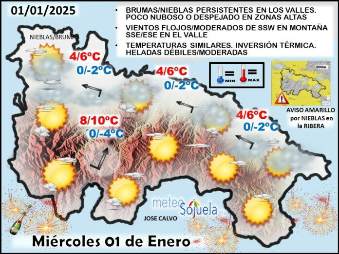 Mapa del tiempo en La Rioja. Meteosojuela
