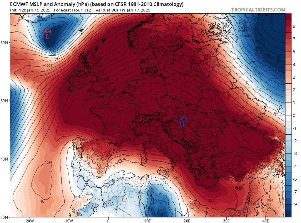 Modelos de centros de presión en Superficie ECMWF. Meteosojuela La Rioja