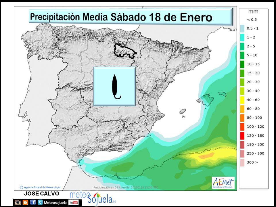 Precipitación Media según AEMET. Meteosojuela La Rioja