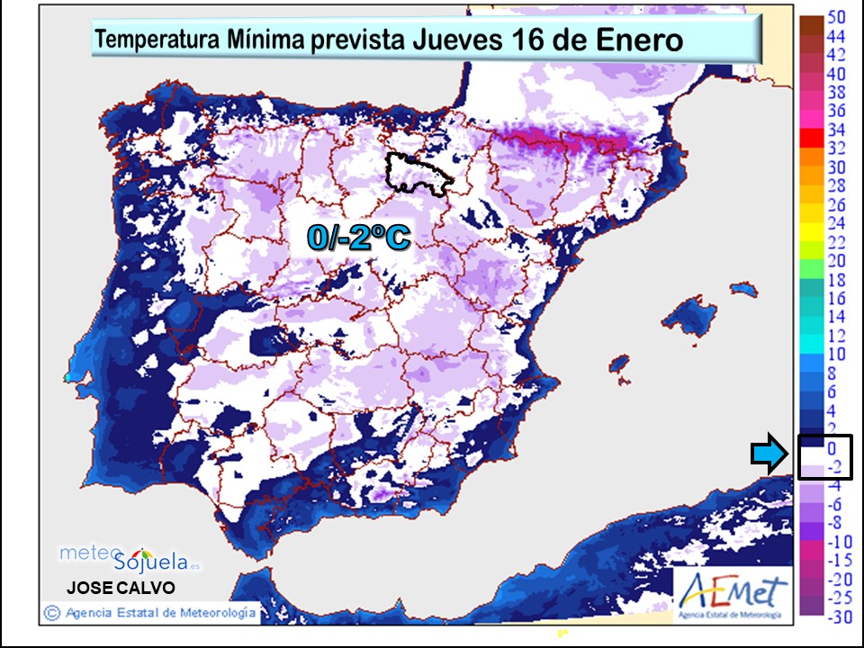 Temperatura Minima prevista AEMET