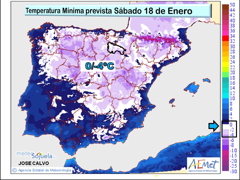 Temperatura Minima prevista AEMET