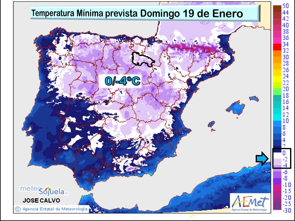 Temperatura Minima prevista AEMET