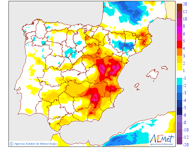 Variación de temperaturas máximas AEMET 18 Meteosojuela