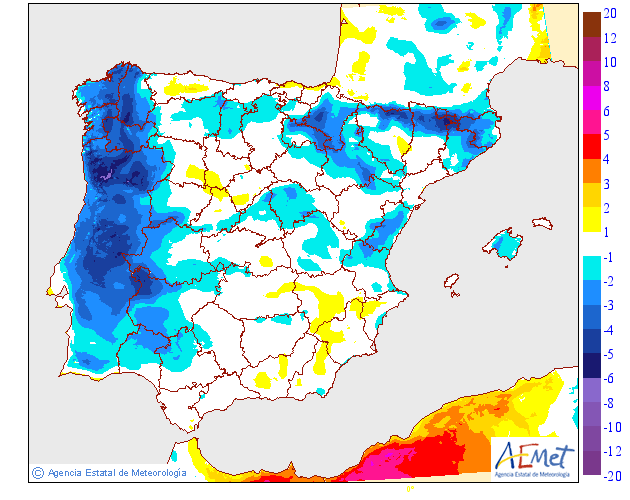 Variación de temperaturas máximas AEMET 19 Meteosojuela