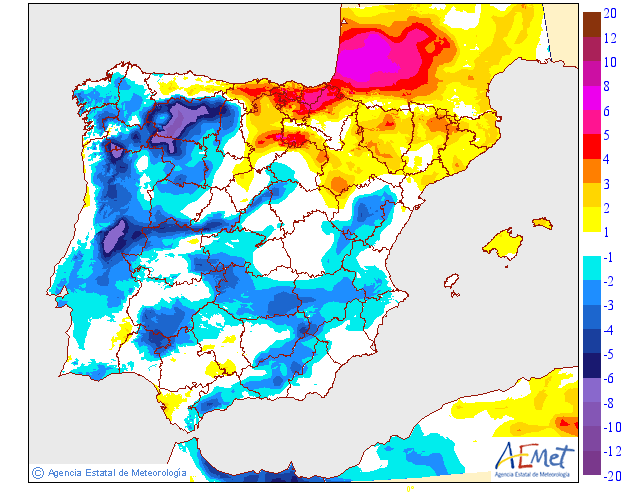 Variación de temperaturas máximas AEMET Meteosojuela