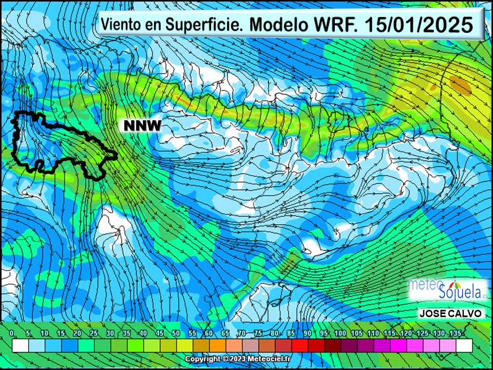 Viento en Superficie Modelo WRF Meteosojuela. 2
