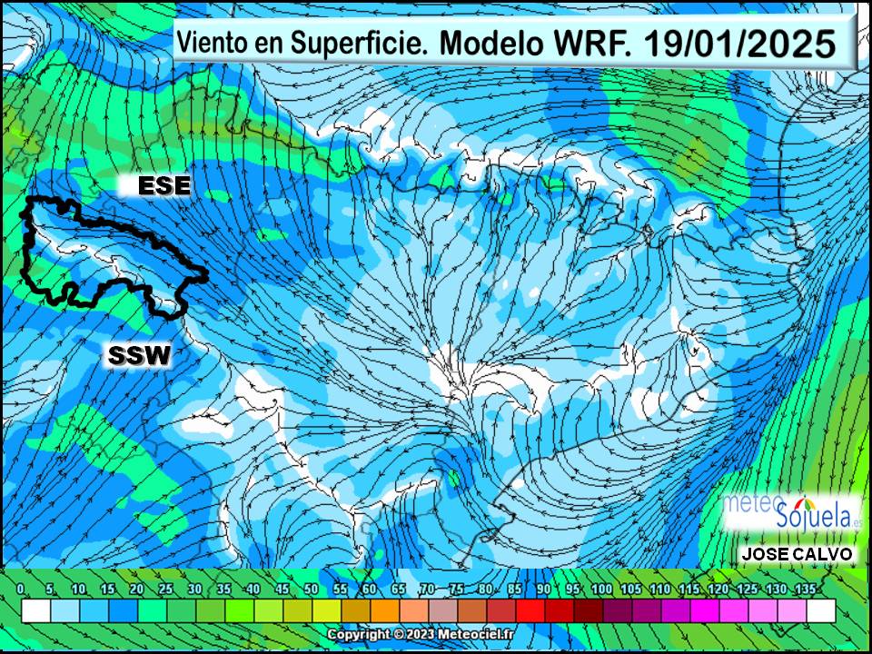 Viento en Superficie Modelo WRF Meteosojuela. 2