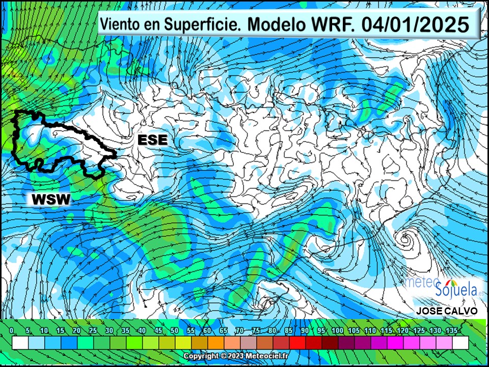 Viento en Superficie Modelo WRF Meteosojuela. 2