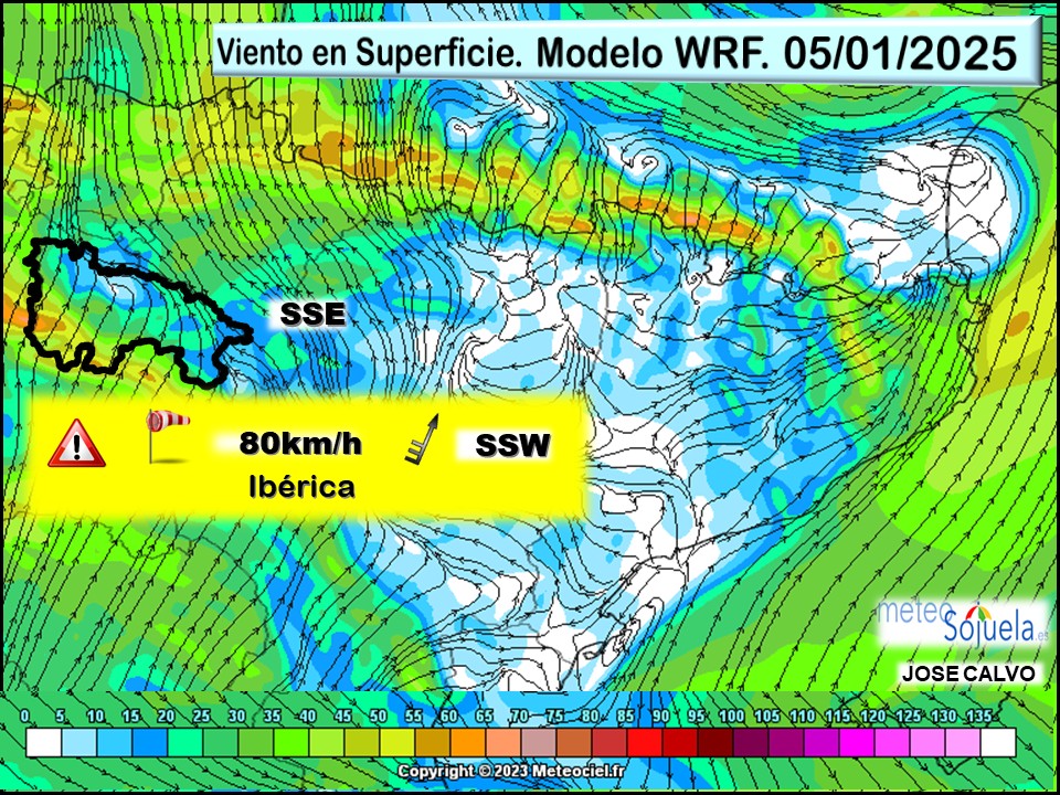 Viento en Superficie Modelo WRF Meteosojuela. 2