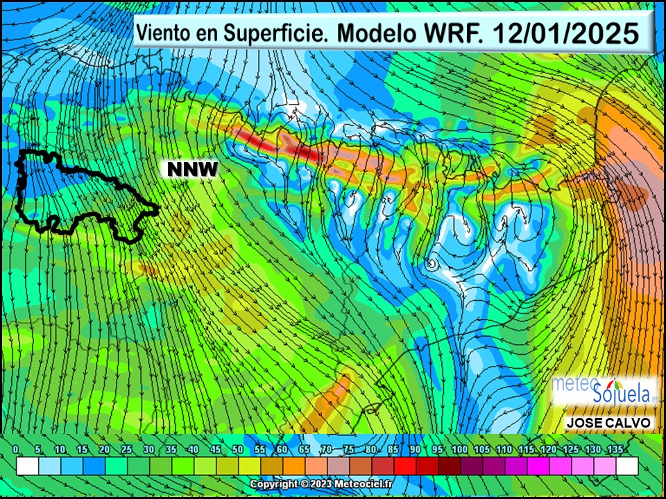 Viento en Superficie Modelo WRF Meteosojuela. 2