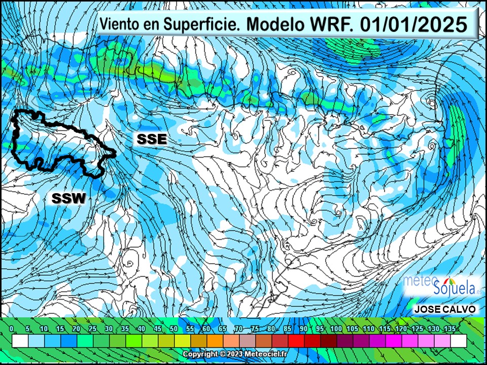 Viento en Superficie Modelo WRF Meteosojuela. 2
