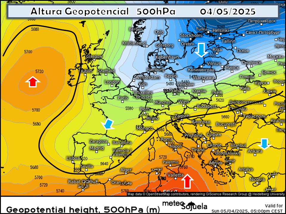 Embolsamiento de aire frío en altura reincorporándose a la Circulación Atmosférica General