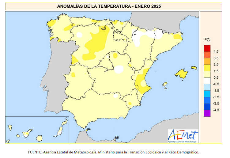 Anomalía Térmica Enero 2025