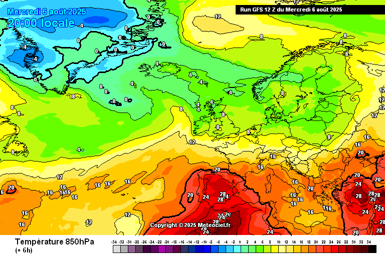 Animación de anomalías de temperaturas 850hPa .Meteosojuela La Rioja