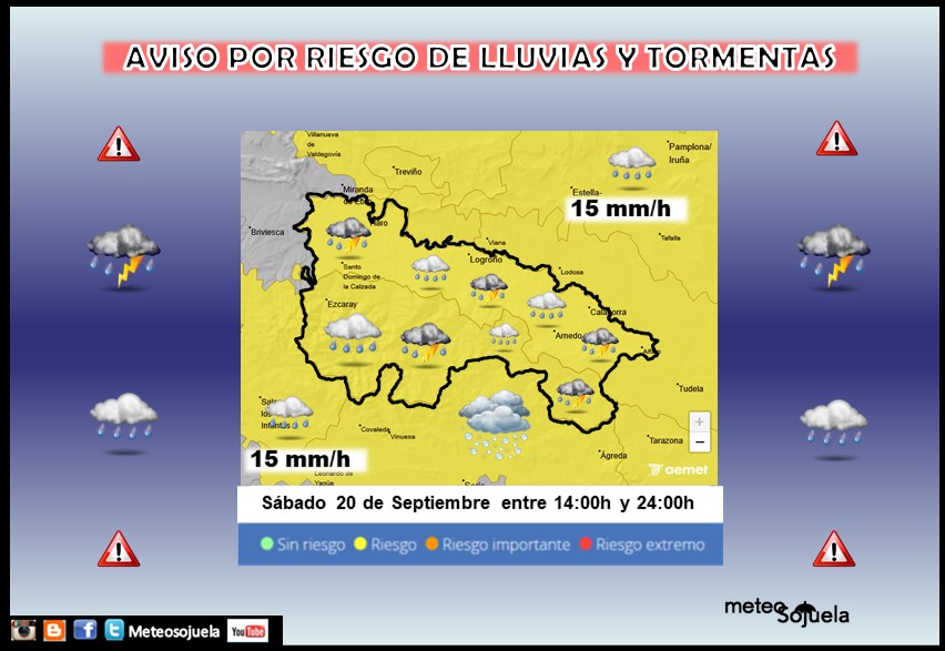 Aviso Amarilllo por LLuvias y Tormentas. La Rioja