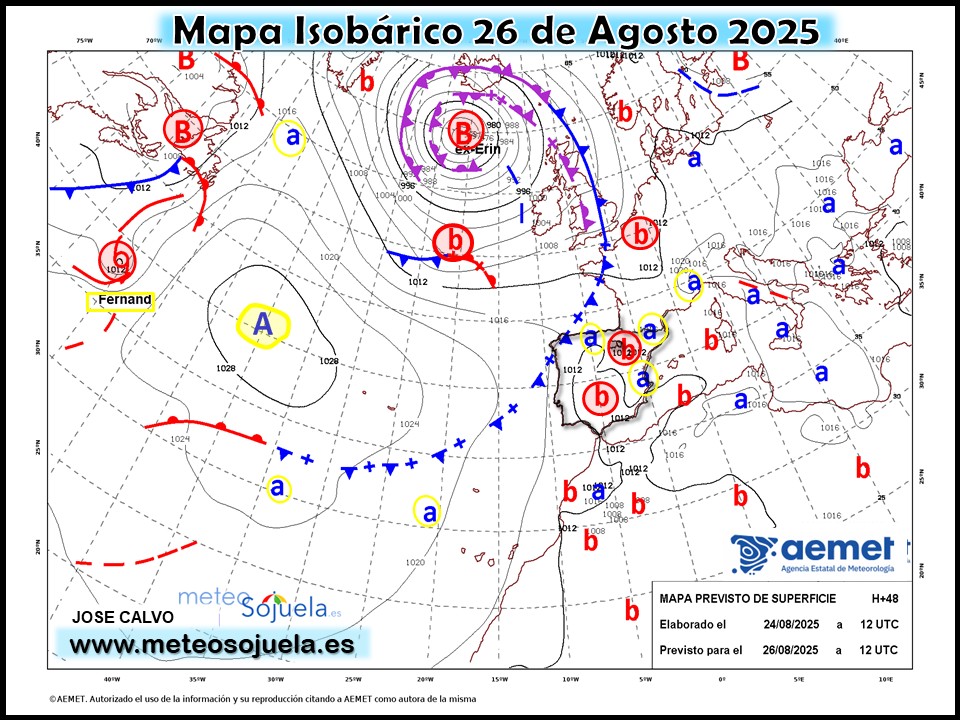 Mapa Isobárico La Rioja. Meteosojuela