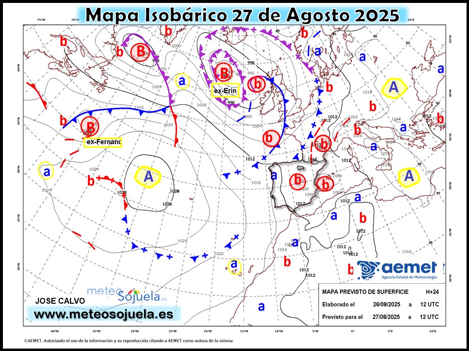 Mapa Isobárico La Rioja. Meteosojuela