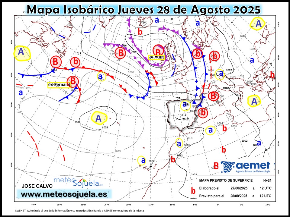 Mapa Isobárico La Rioja. Meteosojuela
