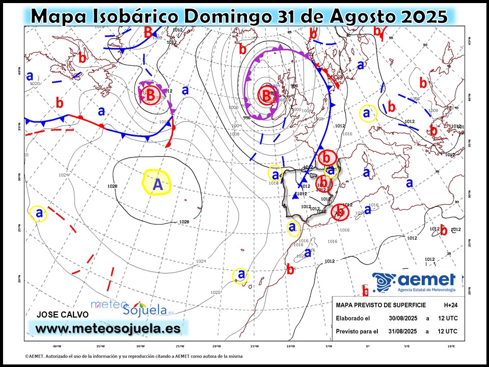 Mapa Isobárico La Rioja. Meteosojuela