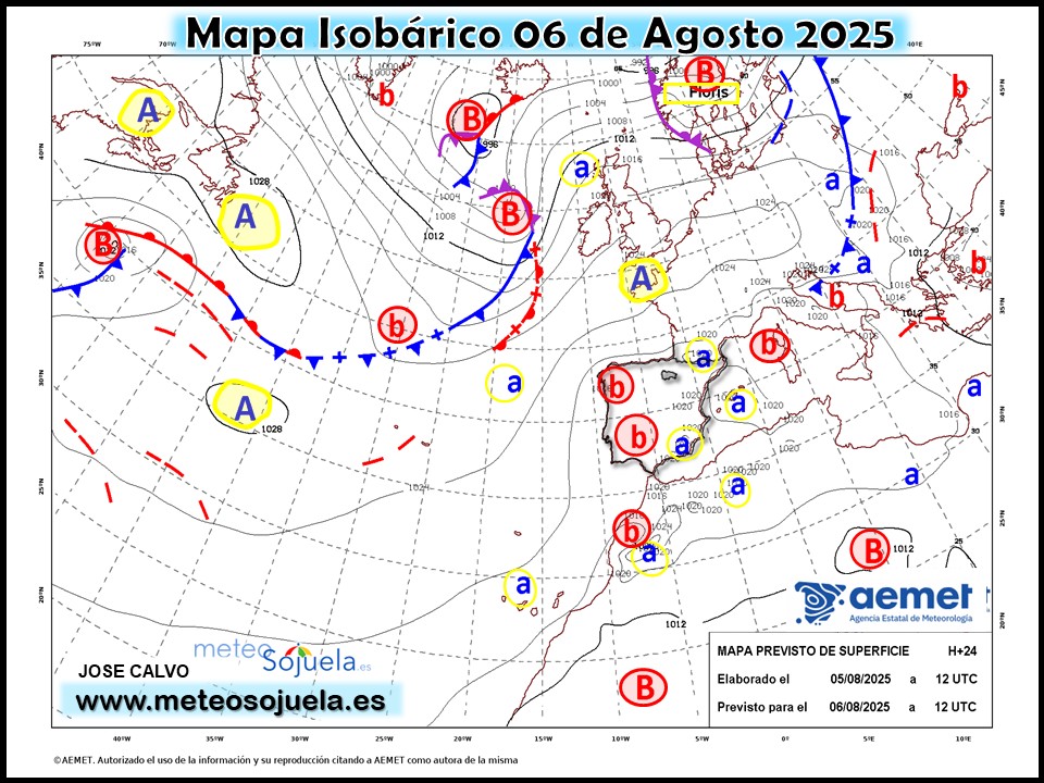 Mapa Isobárico La Rioja. Meteosojuela