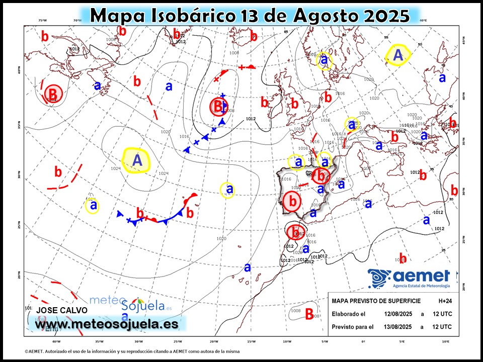 Mapa Isobárico La Rioja. Meteosojuela