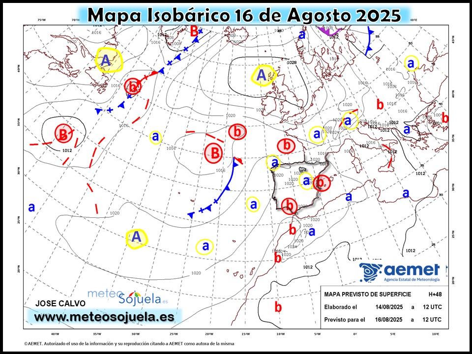 Mapa Isobárico La Rioja. Meteosojuela