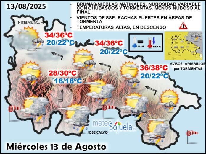 Mapa del tiempo en La Rioja. Meteosojuela Mapa del tiempo en La Rioja. Meteosojuela